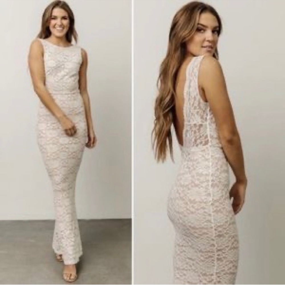 Baltic Born Valentine Sparkle Maxi Dress - White NWT Size Medium - Bridal